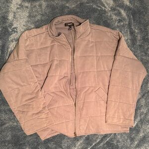 Blue Grey Quilted Zip-Up Jacket